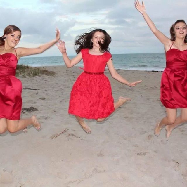 Bridesmaids On The Beach