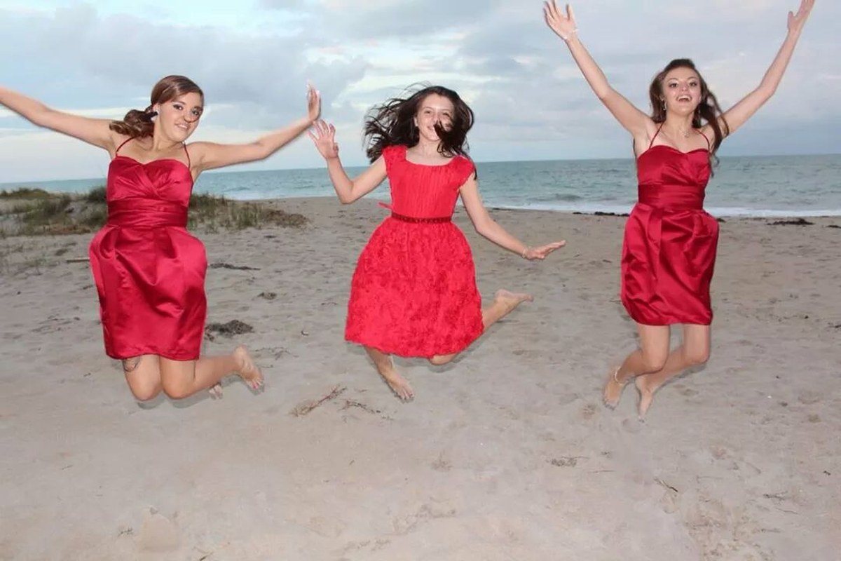 Bridesmaids On The Beach
